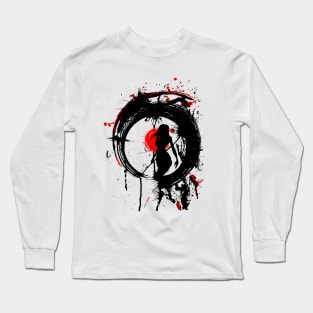 Zen ink, woman-warrior Japan Long Sleeve T-Shirt